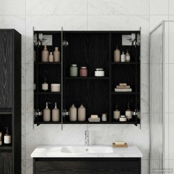 Armoire Miroir de Salle de Bain Chêne noir 70 x 14,5 x 70 cm 622635622635