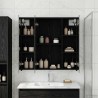 Armoire Miroir de Salle de Bain Chêne noir 70 x 14,5 x 70 cm 622635622635