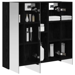 Armoire Miroir de Salle de Bain Chêne noir 70 x 14,5 x 70 cm 622635622635