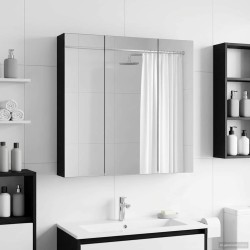 Armoire Miroir de Salle de Bain Chêne noir 70 x 14,5 x 70 cm 622635622635