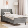 Cadre de lit avec matelas Gris clair 90 x 200 cm Velours 622638622638
