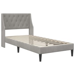 Cadre de lit avec matelas Gris clair 90 x 200 cm Velours 622638622638