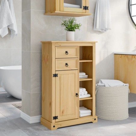 Armoire de salle de bain Corona 70x33x110 cm bois de pin massif 622646622646