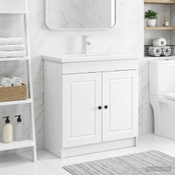 Armoire sous évier de salle de bain Blanc 56 x 37,5 x 81 cm 622647622647