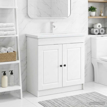 Armoire sous évier de salle de bain Blanc 56 x 37,5 x 81 cm 622647622647