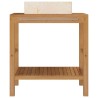 Armoire de toilette en teck solide avec lavabo en marbre Crème 622649622649
