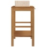 Armoire de toilette en teck solide avec lavabo en marbre Crème 622649622649