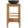 Armoire de toilette en teck solide avec lavabo en marbre Noir 622650622650