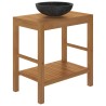 Armoire de toilette en teck solide avec lavabo en marbre Noir 622650622650