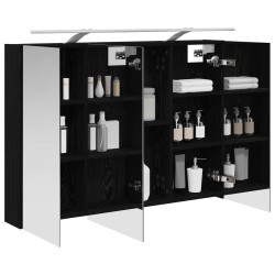 Armoire Miroir de Salle de Bain Chêne noir 100 x 14,5 x 70 cm 622651622651