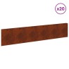 Bordure de Pelouse 20 pcs 100 x 22 cm Acier Rouillé 622657622657