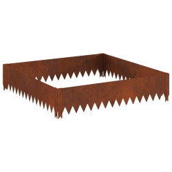 Bordure de Pelouse 100 x 100 x 20 cm Acier Rouillé 622658622658