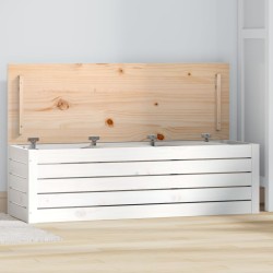 Boîte de rangement Blanc 109x36,5x33 cm Bois massif de pin 622660622660