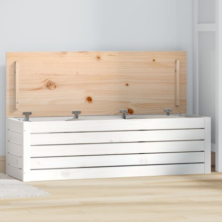Boîte de rangement Blanc 109x36,5x33 cm Bois massif de pin 622660622660