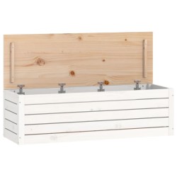 Boîte de rangement Blanc 109x36,5x33 cm Bois massif de pin 622660622660