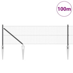 Clôture en fil soudé avec pointes 100 x 0,5 m Gris Maille 622664622664
