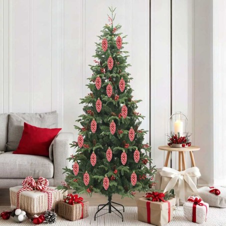 Boule de Pomme de Pin de Noël 40 pcs Rouge Plastique 622666622666