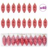 Boule de Pomme de Pin de Noël 40 pcs Rouge Plastique 622666622666