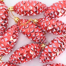 Boule de Pomme de Pin de Noël 40 pcs Rouge Plastique 622666622666