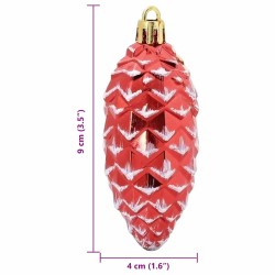 Boule de Pomme de Pin de Noël 40 pcs Rouge Plastique 622666622666