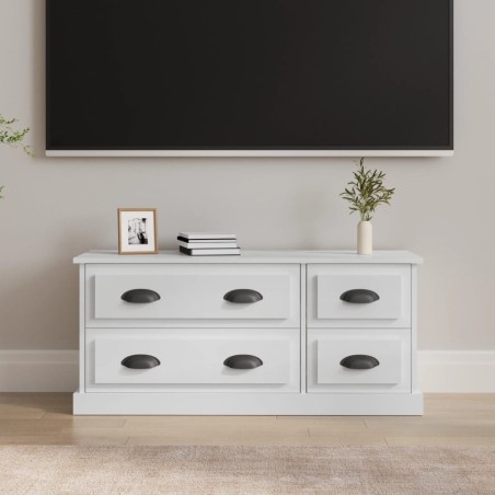 Meuble TV blanc brillant 100x35,5x45 cm bois d'ingénierie 622668622668