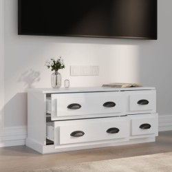 Meuble TV blanc brillant 100x35,5x45 cm bois d'ingénierie 622668622668