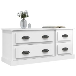 Meuble TV blanc brillant 100x35,5x45 cm bois d'ingénierie 622668622668