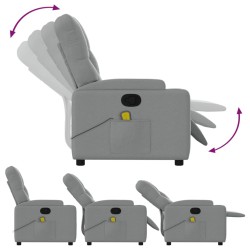 Fauteuil de massage inclinable gris clair tissu 622675622675