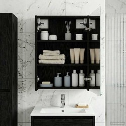 Armoire Miroir de Salle de Bain Chêne noir 43 x 16 x 62.5 cm 622677622677