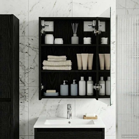 Armoire Miroir de Salle de Bain Chêne noir 43 x 16 x 62.5 cm 622677622677