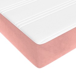 Matelas de lit à ressorts ensachés fermeté moyenne Rose 120x200x20 cm Velours 622680622680