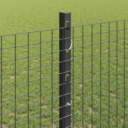 Clôture en fil soudé avec poteaux 10 x 1,2 m Gris Maille 622688622688