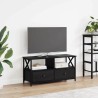Meuble TV Chêne noir 90 x 33 x 45 cm Bois d'ingénierie et acier 622694622694