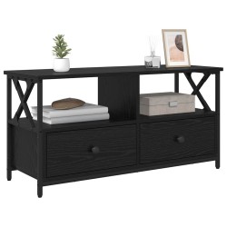 Meuble TV Chêne noir 90 x 33 x 45 cm Bois d'ingénierie et acier 622694622694