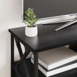 Meuble TV Chêne noir 90 x 33 x 45 cm Bois d'ingénierie et acier 622694622694
