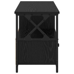 Meuble TV Chêne noir 90 x 33 x 45 cm Bois d'ingénierie et acier 622694622694