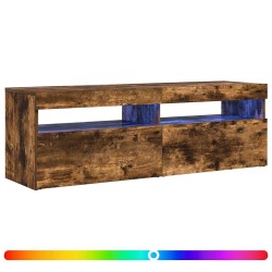 Meuble TV avec lumières LED chêne fumé 120x35x40 cm 622696622696