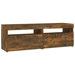 Meuble TV avec lumières LED chêne fumé 120x35x40 cm 622696622696