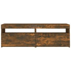 Meuble TV avec lumières LED chêne fumé 120x35x40 cm 622696622696