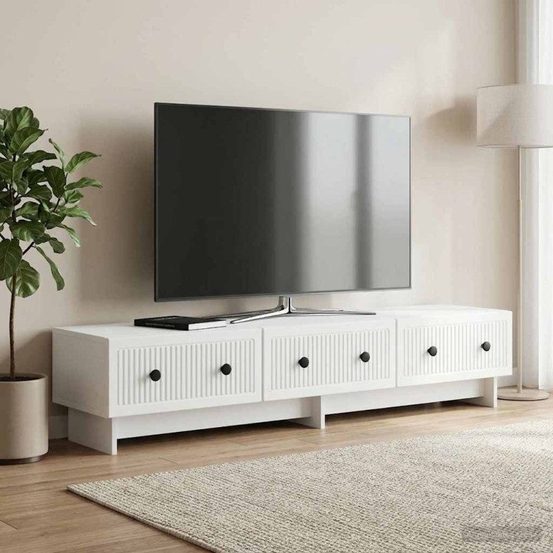 Meuble TV Blanc 147 x 34,5 x 30 cm Bois d'ingénierie 622700622700
