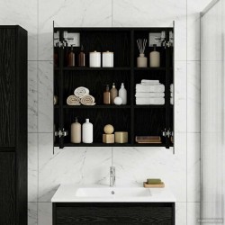 Armoire Miroir de Salle de Bain Chêne noir 60 x 14,5 x 70 cm 622708622708