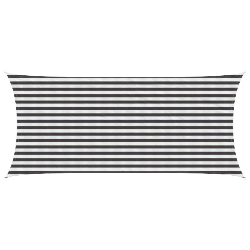 Voile d'ombre Anthracite et blanc 2 x 5 m HDPE 622720622720