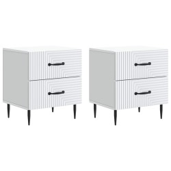 Cabinet de chevet avec tiroir 2 pcs Blanc 43 x 34,5 x 47,5 cm 622721622721