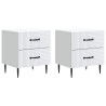 Cabinet de chevet avec tiroir 2 pcs Blanc 43 x 34,5 x 47,5 cm 622721622721