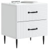Cabinet de chevet avec tiroir 2 pcs Blanc 43 x 34,5 x 47,5 cm 622721622721