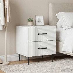 Cabinet de chevet avec tiroir 2 pcs Blanc 43 x 34,5 x 47,5 cm 622721622721