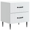 Cabinet de chevet avec tiroir 2 pcs Blanc 43 x 34,5 x 47,5 cm 622721622721