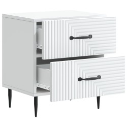 Cabinet de chevet avec tiroir 2 pcs Blanc 43 x 34,5 x 47,5 cm 622721622721