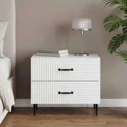 Cabinet de chevet Blanc 62 x 34,5 x 47,5 cm Bois d'ingénierie 622737622737