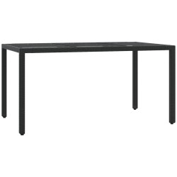 Ensemble à manger de jardin coussins 5pcs Noir Résine tressée 622739622739